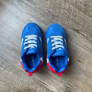 Carter's Bright Blue Sneakers with Red Heel Accents